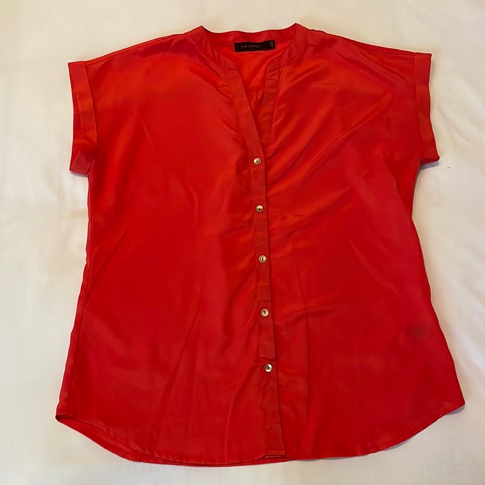 Red | The Limited | Cap Sleeve Blouse
